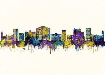 Fototapeta premium Scranton City Skyline. Cityscape Skyscraper Buildings Landscape City Downtown Abstract Landmarks Travel Background Modern Art Architecture Business View Building Corporate
