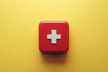 Fototapeta premium First Aid Kit Medical Bag with White Cross