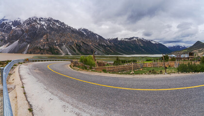 Snow Mountains, Tar Roads and Plateau Lakes in Xizang, China