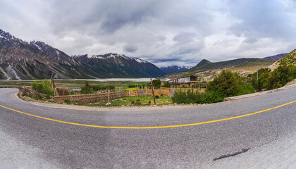 Snow Mountains, Tar Roads and Plateau Lakes in Xizang, China