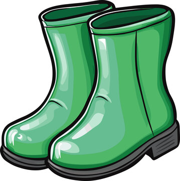 recommend clip art: Colorful Rubber Boots Design Illustration - Waterproof Footwear Design
