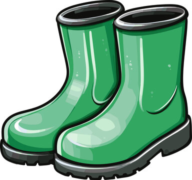green rain boots pair clip art preview