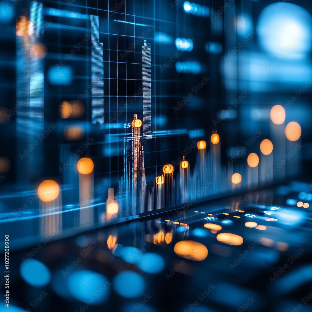 Canvas Prints Close-up of a computer screen displaying a graph with data points.