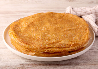 Stack of homemade crepes