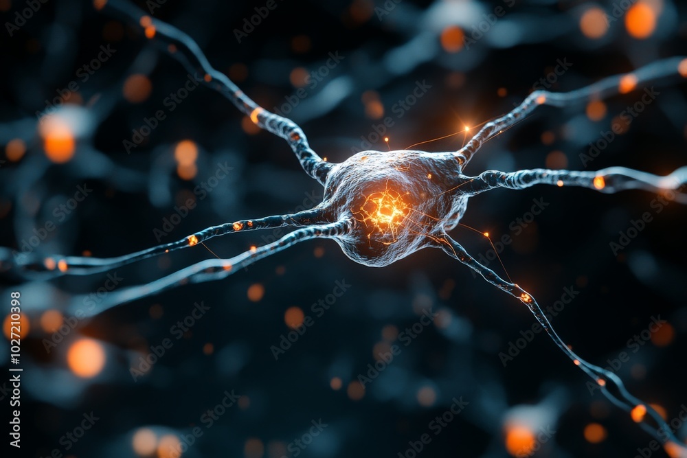 Poster an intricate neuron-like structure with glowing synapses illustrates concepts of connectivity and in