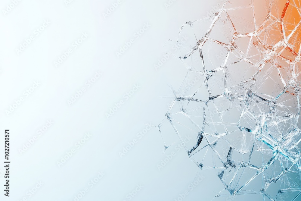 Poster A visually arresting abstract design of geometric web built from crystalline structures, evoking the elegance and complexity of nature's intricate patterns in art form.