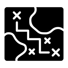 Fototapeta premium Treasure Map Vector Design Icon Style