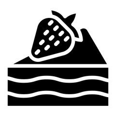 Strawberry Cake Vector Design Icon Style