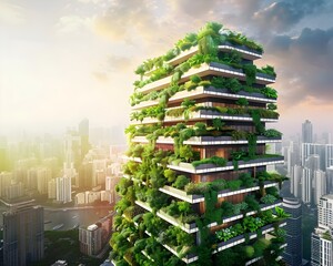 Cooperative Vertical Farm in Smart Urban Landscape Sustainable Architecture and Eco Friendly Lifestyle
