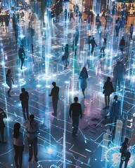 Responsive Digital Art Installations Blend Technology and Interactivity in a Smart City Plaza