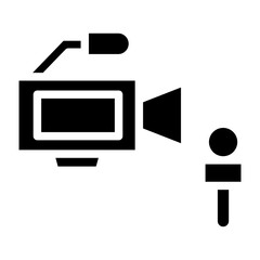 Journalist Camera Vector Design Icon Style