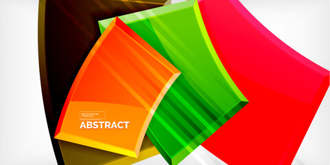 Colorful geometric abstract shapes. Illustration For Wallpaper, Banner, Background, Card, Book Illustration, landing page