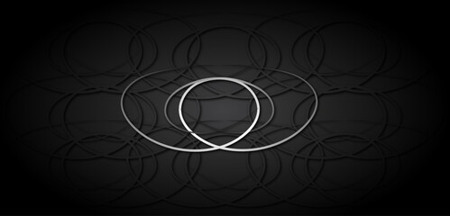 Abstract Overlapping Circle Design on Dark Background