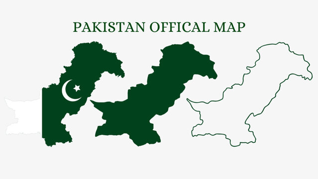 Set of Pakistan map isolated on white background, vector illustration design
