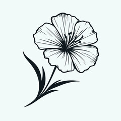 Fototapeta premium Adobe Illustrator Artwork set of contour spring flowers carnation line art floral, leaves black and white illustration marigolds set of decorative elements of plants Cosmos