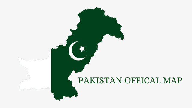 New Official Pakistan Map Including Kashmir Region with Flag Inside. vector illustrator