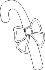 Adult coloring page a christmas candy image for relaxing. Line art style illustration for print.