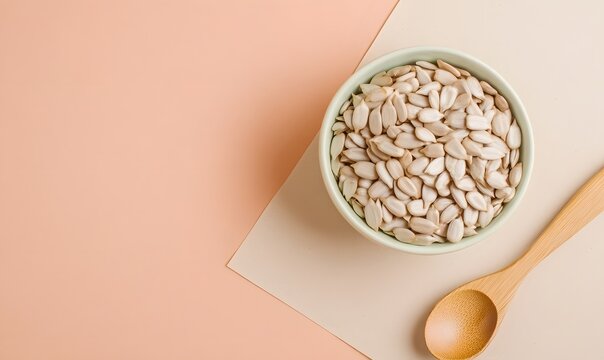 A bowl of black and white sunflower seeds, Generative AI 