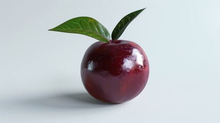 Minimalist 3D Rendering of a Mangosteen Fruit