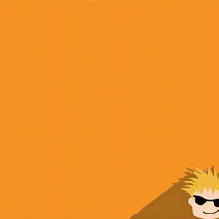 Fototapeta premium minimalist style Hero of the City in Sunglasses Orange background. Generative ai
