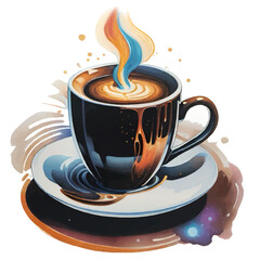 cup of steaming coffee vector