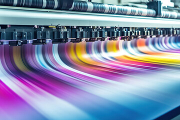 Label printing machine with wide format of paper rolls