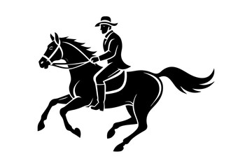  Horse rider in action stylish vector t shirt design on white background