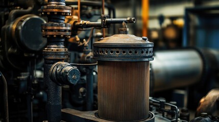 Vintage Industrial Machine Component in Close-Up