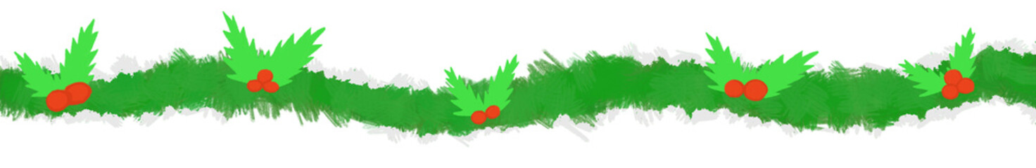 Christmas Holly Garland Illustration A warm Christmas festival