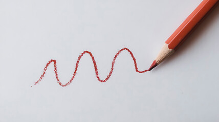 Sharp Red Pencil Mark in Crisp Detail Close-Up View
