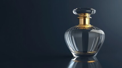Elegant Glass Perfume Bottle on Dark Background