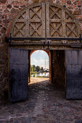 Famous castle of Traikai in middle of Lakes, Lithuania