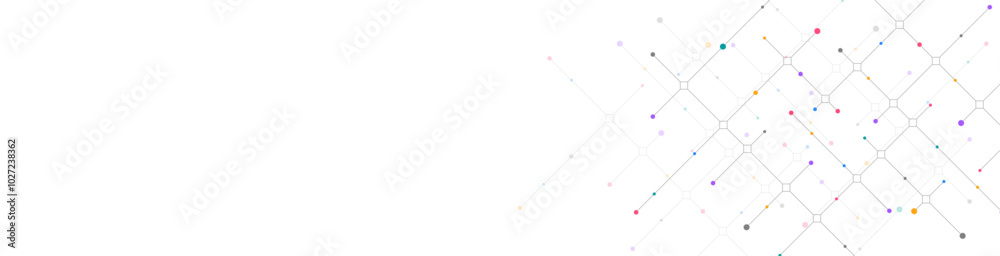 Wall mural abstract vector texture with dots and lines. creative idea of modern design with geometric technolog