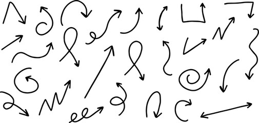 Hand drawn arrow vector icons set sketch arrow design for business plan and education