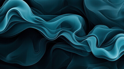 Obraz premium Abstract blue wave-like flowing fabric texture with smooth curves and transparent layers creating a dynamic fluid expression representing movement and elegance in design.