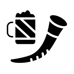 Beer Filled Horn Vector Design Icon Style