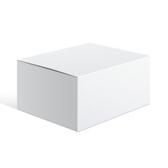 Realistic Package Cardboard Box white color. Front view. Template For Mockup Your Design. vector illustration.