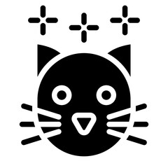 Witch's Cat Vector Design Icon Style
