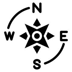 Navigation Rose Vector Design Icon Style