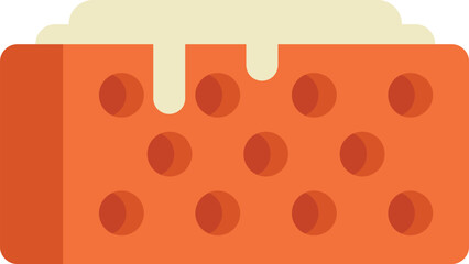 Construction site detail showing the process of building a brick wall with cement