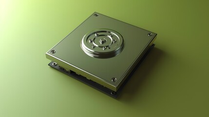 Internal 2.5 inch hard disk isolated on a green background