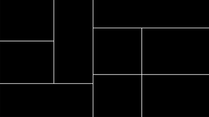 Vector empty photo frame. Collage template for 9 pictures. Frames for memory.