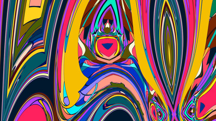 Colorful psychedelic abstract fluid background for music festival 