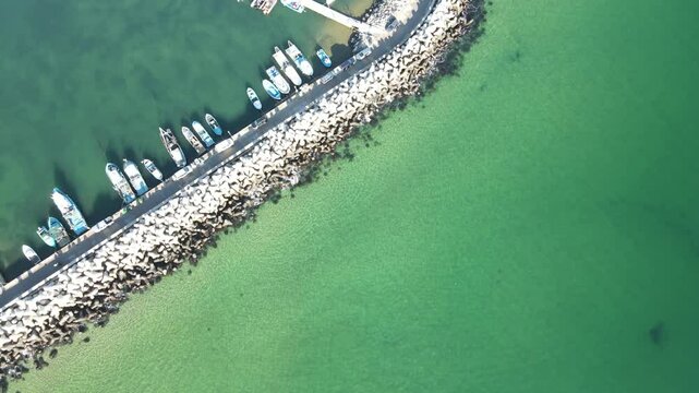 Aerial view of Black Sea coast near Saint Athanasius cape, Varna Region, Bulgaria 
