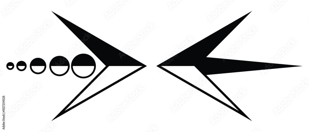 Poster set of arrows. arrow cursor. vector set of various black arrows. different cursor arrow direction sy