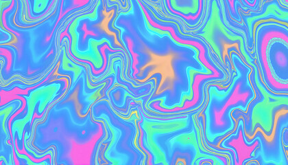 Psychedelic neon waves in vibrant abstract background.