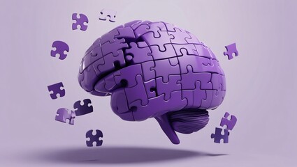 puzzle pieces of brain, alzheimers awareness concept translucent human brain comprised of interlocking puzzle pieces, alzheimer, brain, awareness, disease, concept, health
