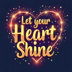 Let Your Heart Shine Sparkly Heart T-Shirt Design