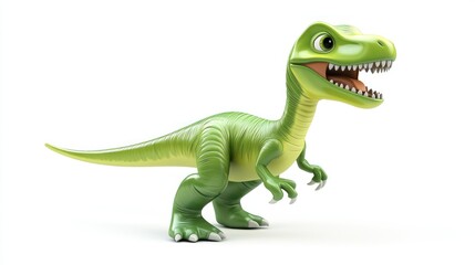 A Cartoon Green Dinosaur with a Wide Open Mouth