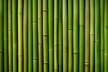 Processed collage of green bamboo fence surface texture. Background for banner, backdrop